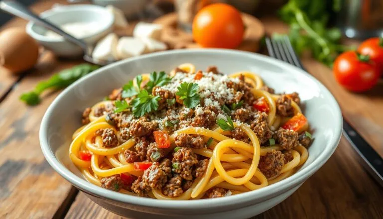 ground beef pasta recipes no tomato sauce