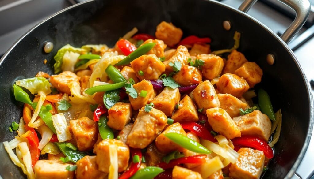 low-carb chicken and cabbage stir fry