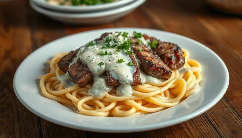 restaurant-style steak alfredo