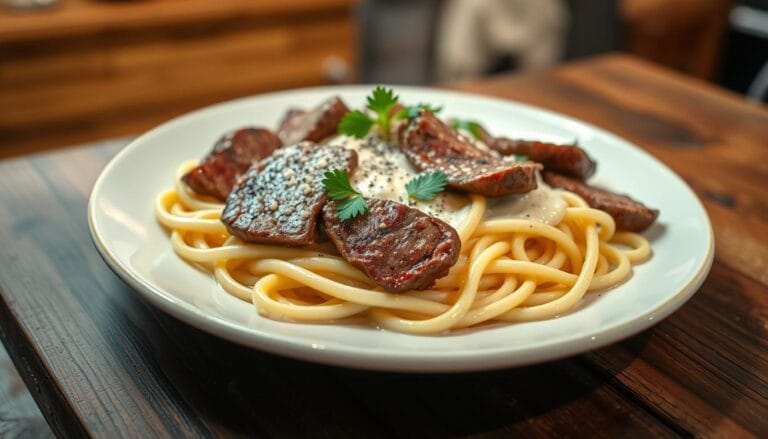 steak fettuccine alfredo recipe