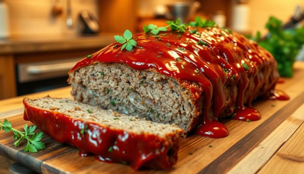 Meatloaf with ketchup glaze