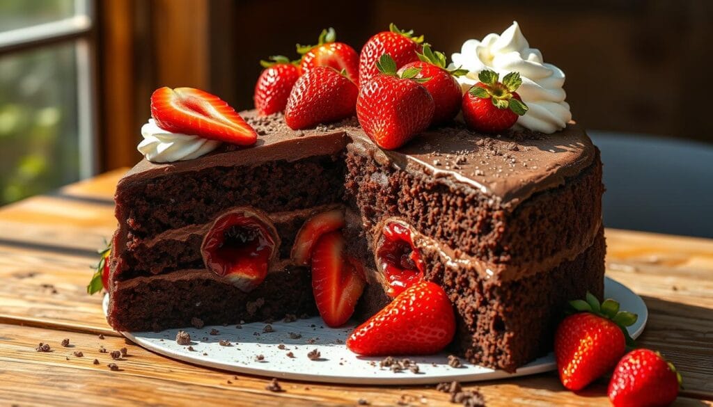 Strawberry Earthquake Cake