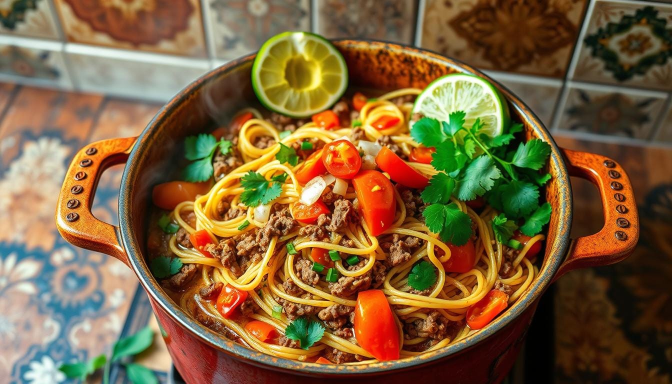 mexican one pot recipes with noodles and ground beef